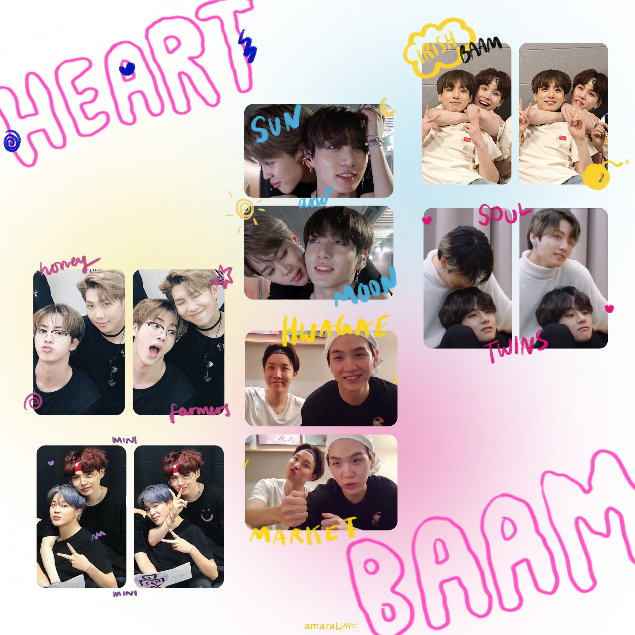 [amaralune] heartbaam - bts lenticular photocard ver2