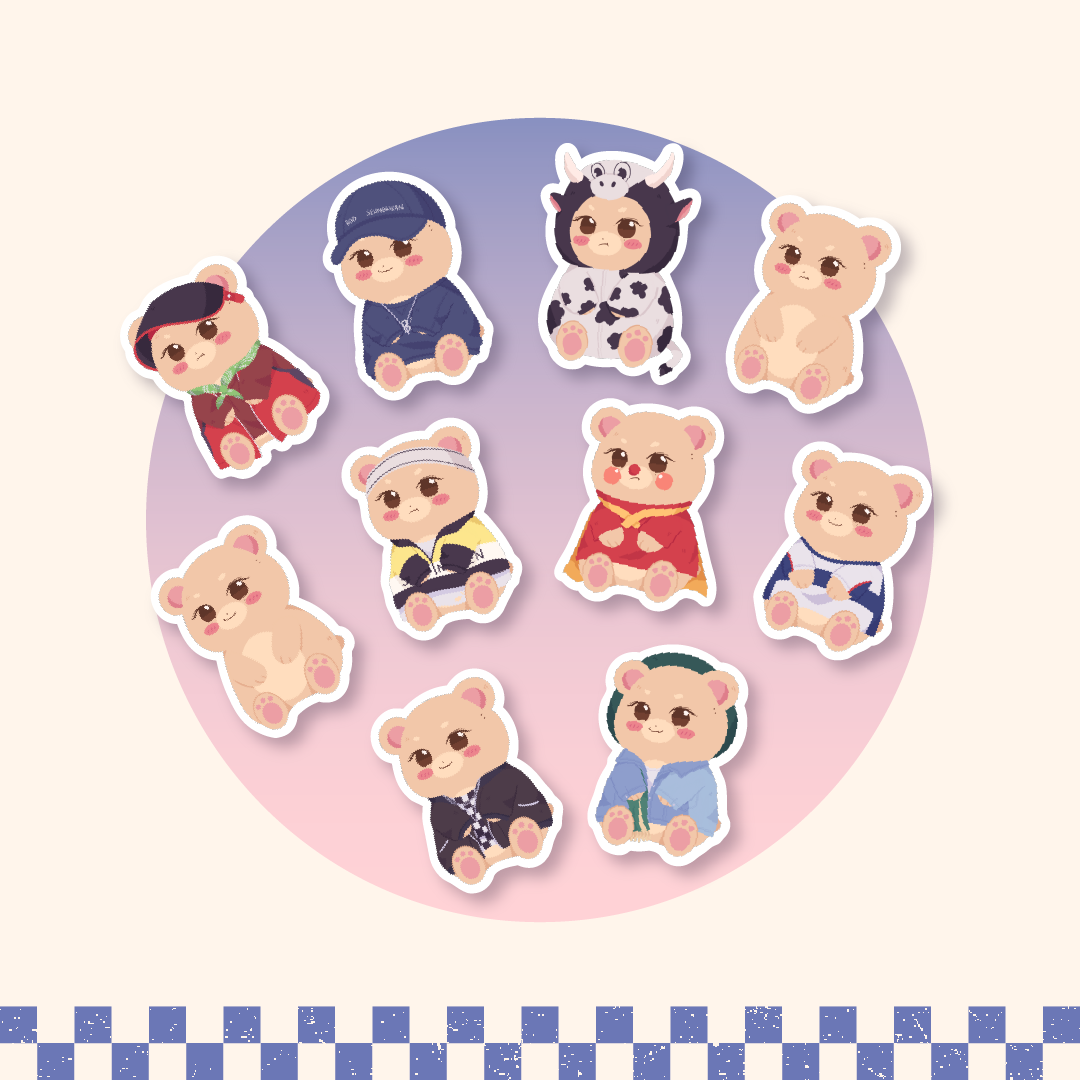 [sushihoshii] Teddy Boo Sticker Set