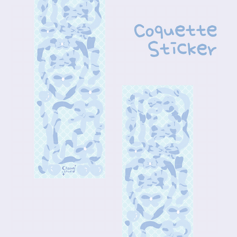 Blue Coquette PVC Sticker