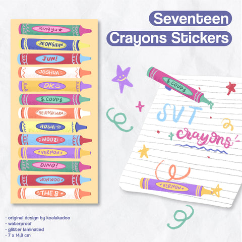 Seventeen Crayon Stickers - koalakadoo