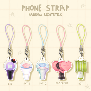 Phone Strap Fandom Lightstick ( BTS Seventeen Blackpink NCT)