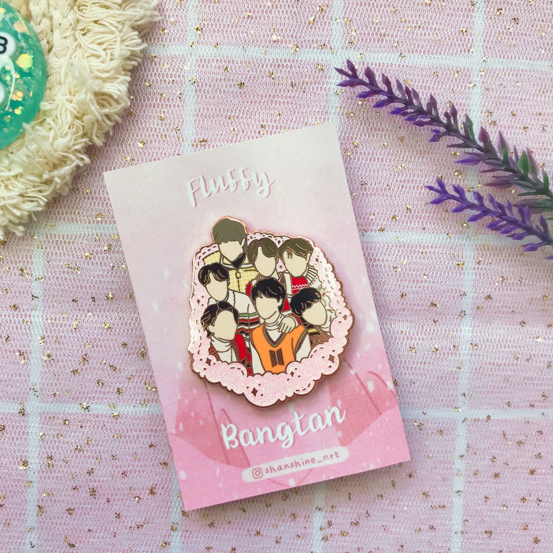 Fluffy Bangtan Enamel Pin