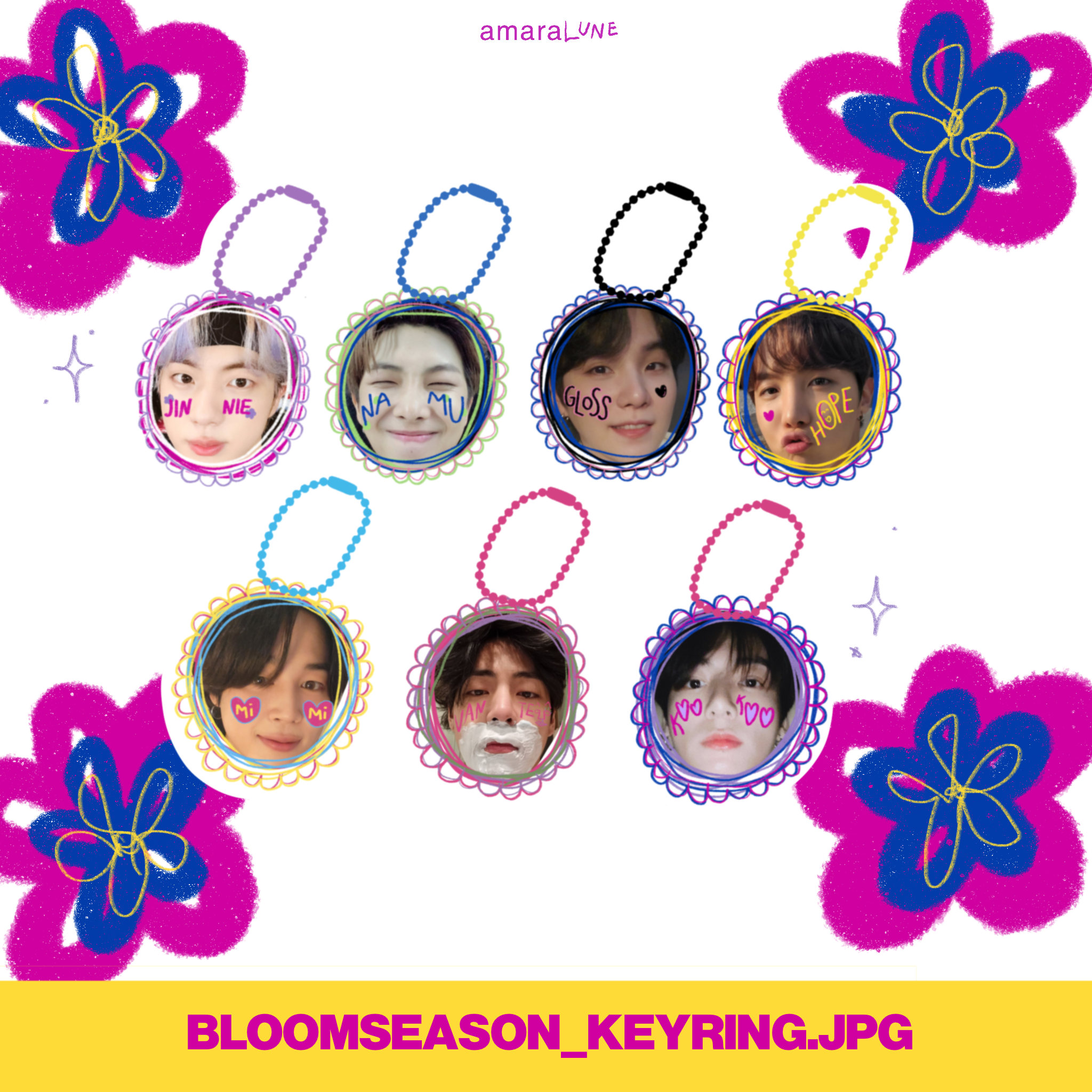 [amaralune] bts bloom season keyring