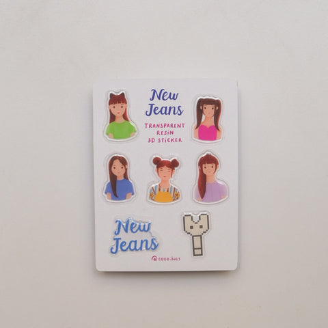 New Jeans 'Get Up' transparent resin 3d sticker