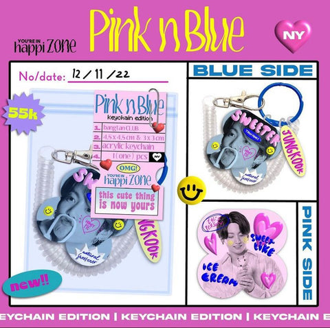 Pink N Blue Keychain BTS Ver