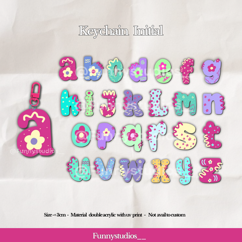 Initial Keychain by Funnystudios__