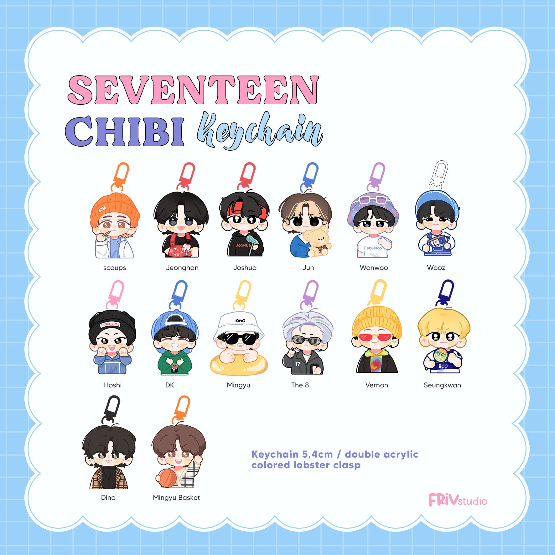 SEVENTEN CHIBI KEYCHAIN VOL 1 FRIVSTUDIO