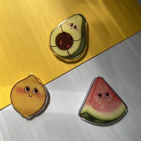 Fruit Griptok / Popsocket (lemon, avocado, watermelon)