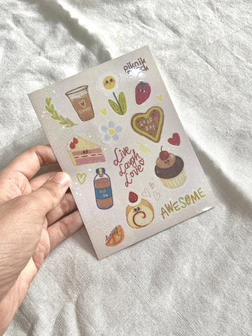 Dessert Vinyl Hologram Sticker Sheet 10x14 Piknikoclock