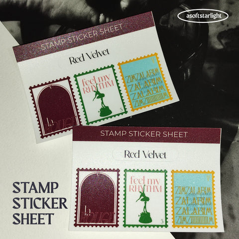 Red Velvet Tracks Stamp Sticker