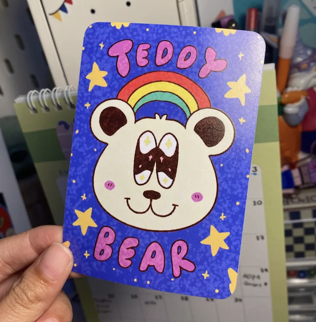 teddy bear big die cut sticker