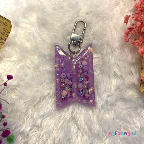 BTS Resin Keychain – Purple Silver
