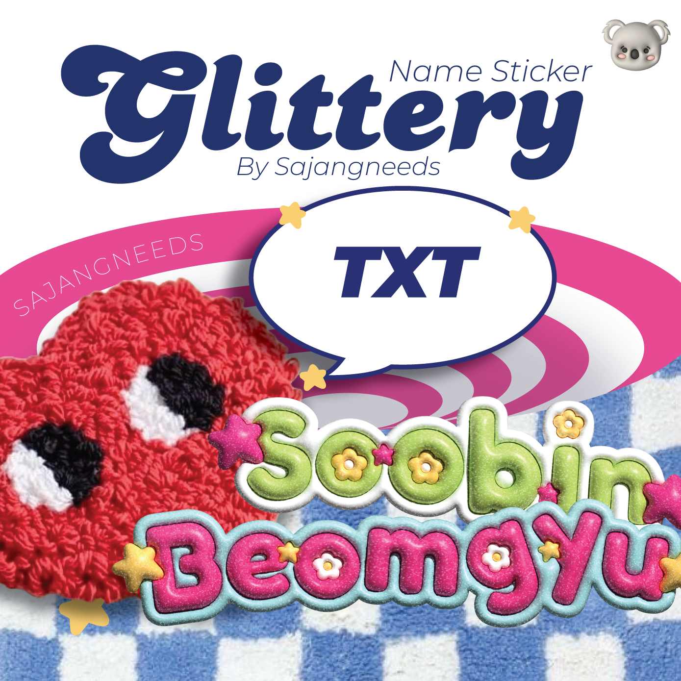 TXT NAME STICKER (SET) By Sajangneeds
