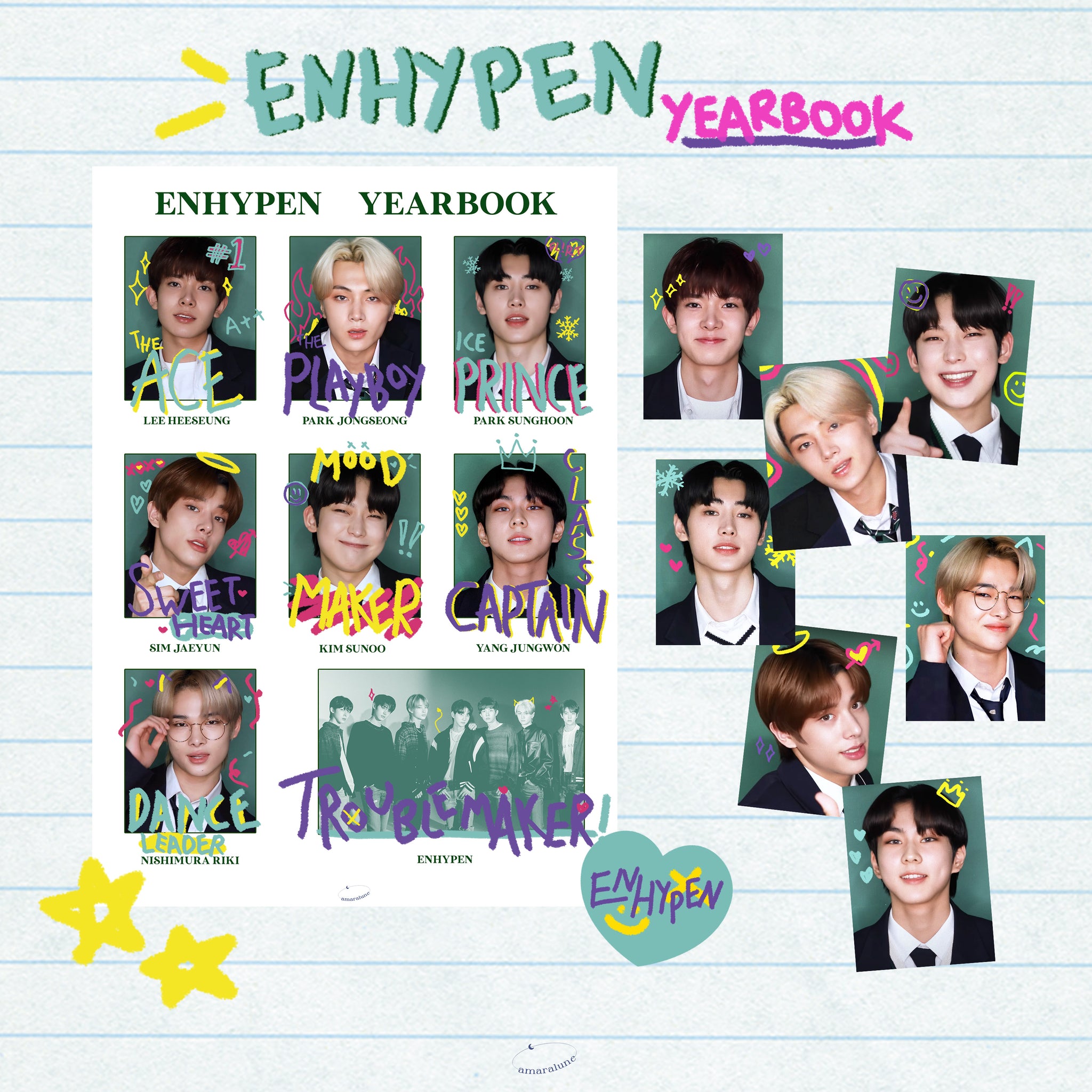 [amaralune] enhypen - yearbook artprint & id photo