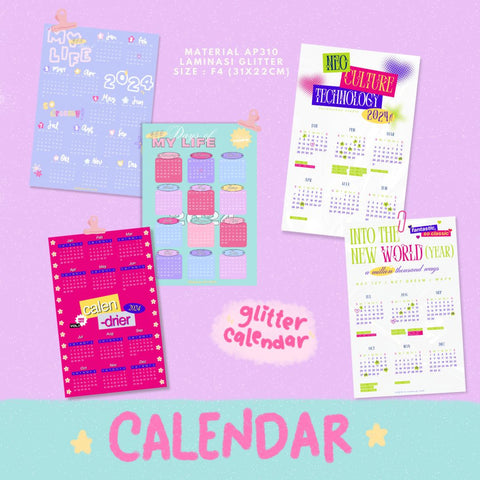 Glittery Wall Calendar 2024